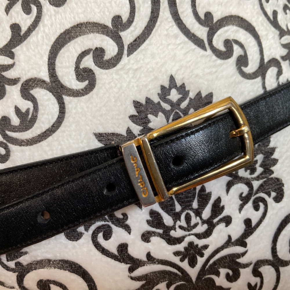 Pierre Cardin calf finished cowhide belt size 34 black - Picture 2 of 10